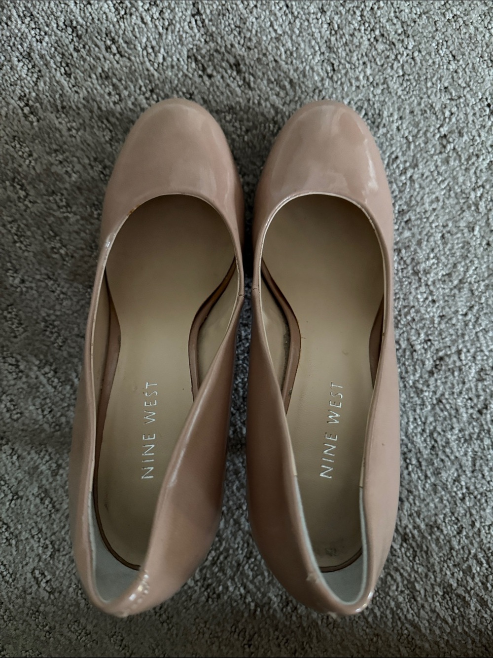 Nine West Blush Patent Round-Toe Pumps